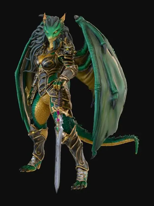 3D model for draconic women