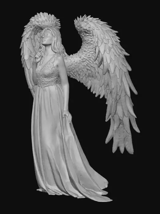 3D model for angel singing  heavenly  music