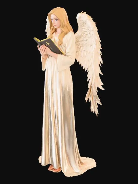 3D model for heavenly angel of Christmas holding a bible