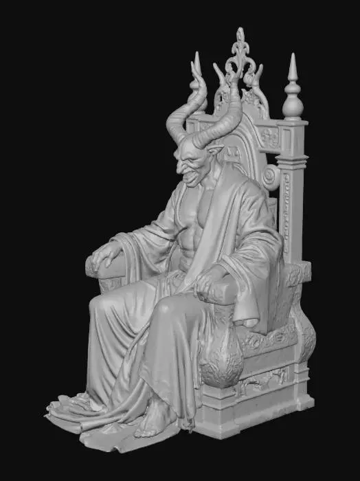 3D model for demon siting on throne