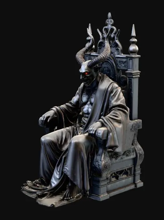 3D model for demon siting on throne