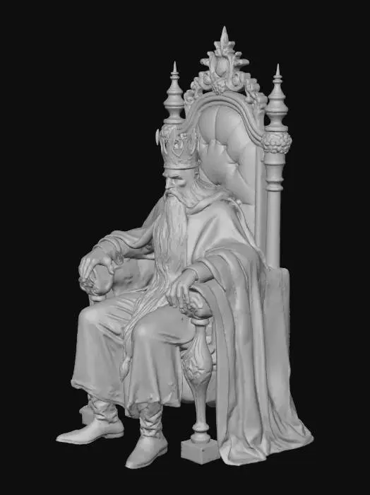 3D model for evil king siting on a throne