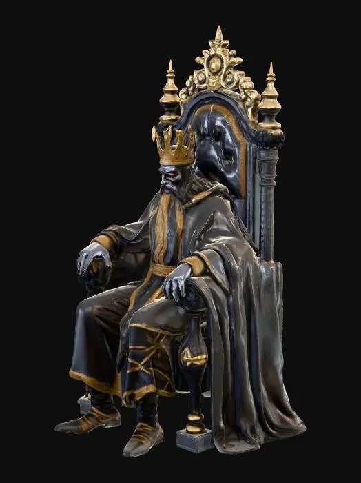 3D model for evil king siting on a throne