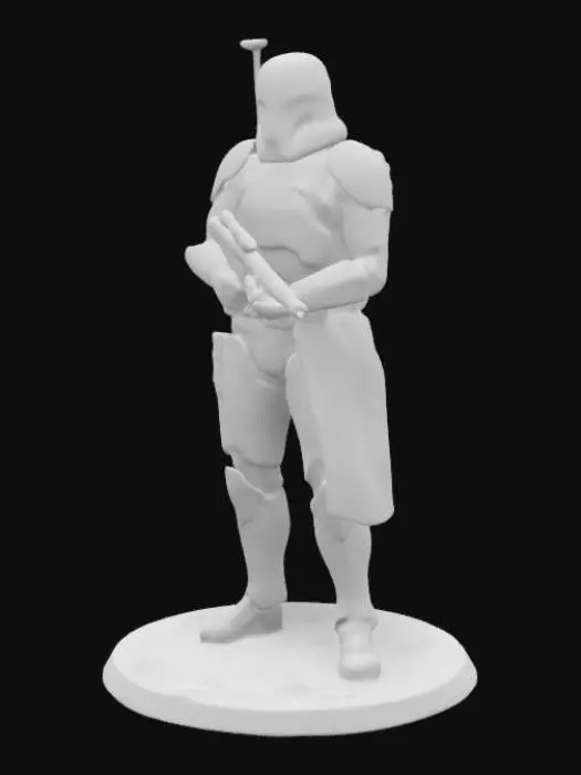3D model for Ultra realistic 75mm scale figure of a Star Wars ARC Trooper in battle-ready pose. Wearing detailed ARC armor with tactical kama, shoulder pauldron, and helmet featuring T-visor, targeting module, and antenna. Holding a DC-17 blaster pistol, standing on a circular base with realistic battlefield debris. Armor shows scratches, dirt, and weathering. Single-piece model, designed for 3D printing, with cinematic lighting and sharp textural details.




