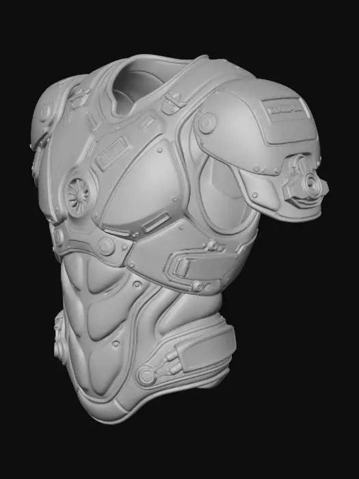 3D model for Futuristic Combat Chest Armor Prototype Mark IV
