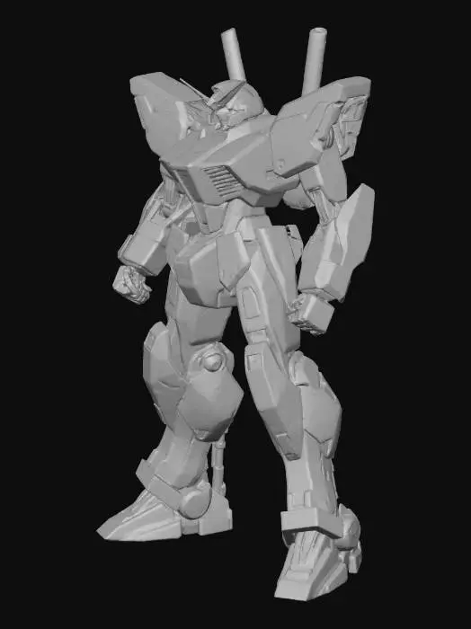 3D model for Battle mech inspired by Gundam 00 and armored core for answers in t pose for unreal engine 5 game