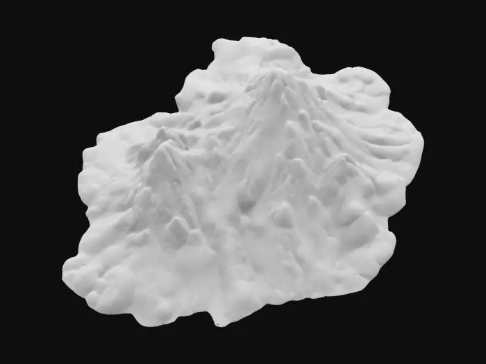 3D model for A Monolithic mountain range, HDR, Layered granite, rhyolite, quartz and andesite loose banding