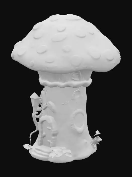 3D model for A large Amanita Mushroom made into a house.