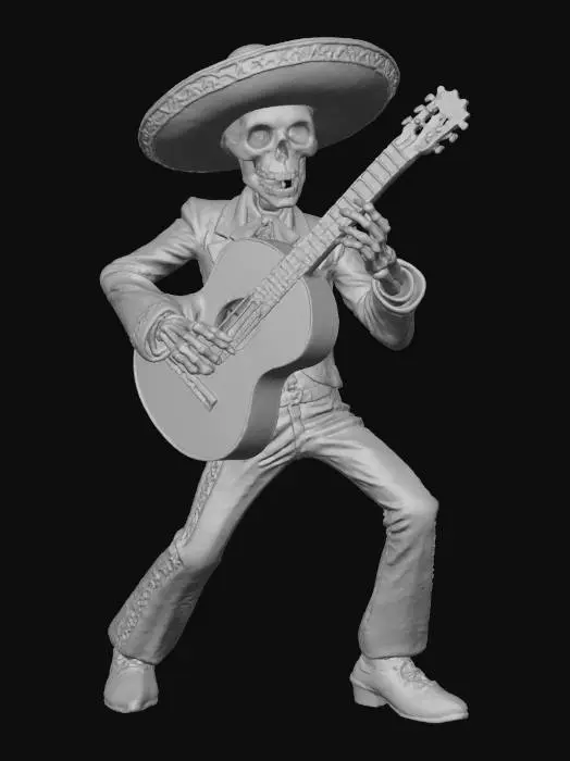 3D model for #Halloween2025#, Calavera Guitarist