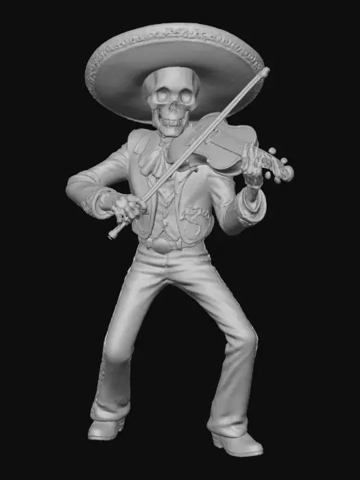 3D model for #Halloween2025#, Calavera Violinist