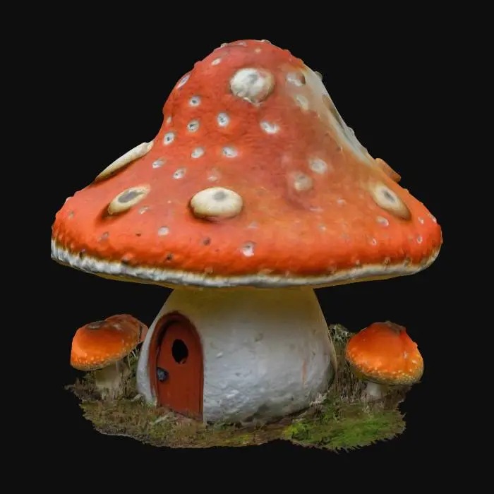 3D model for A large Amanita Mushroom made into a house.