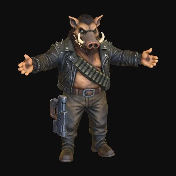3D model for Wasteland Warrior Hog