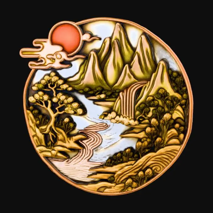 3D model for Shan Shui Blank Enamel Pin