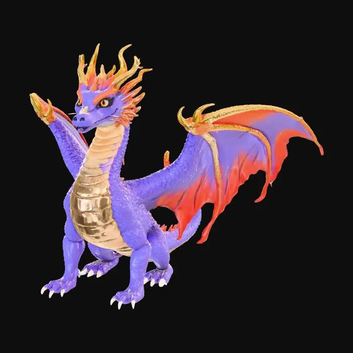 3D model for A formidable brigandine crafted from deep lavender draconic leather, featuring meticulously sculpted overlapping dragon scales with a subtle sheen. Adorning its contours are vibrant phoenix feathers, shimmering with fiery orange and gold hues. The leather armor provides a rigid, firm structure and a cool, smooth texture from the scales, while the feathers offer a soft, flowing, and warm contrast. This piece presents a visually striking and contrasting tactile sensation.