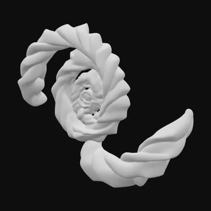 3D model for helical  wooden rods