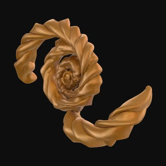 3D model for helical  wooden rods