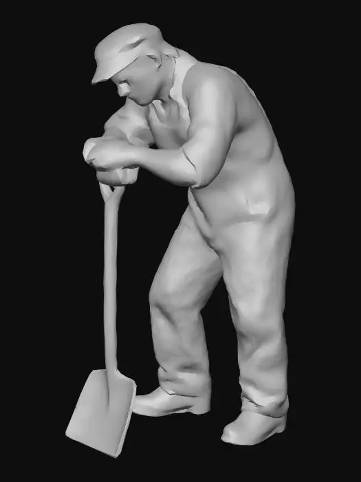 3D model for Laborer with Shovel