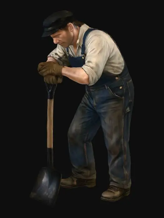 3D model for Laborer with Shovel