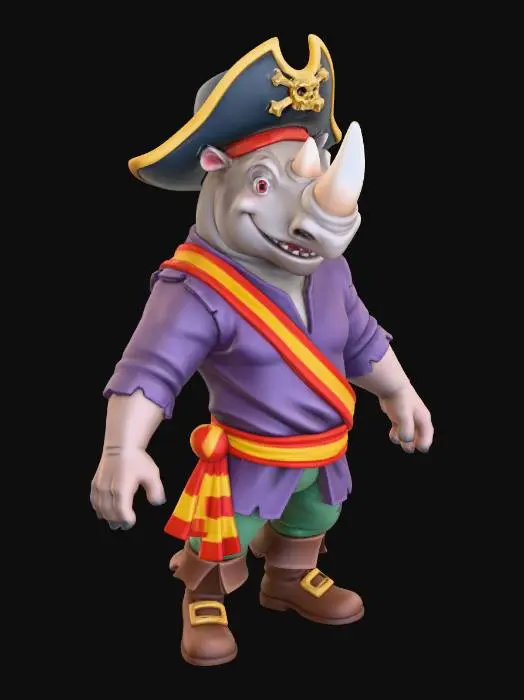 3D model for Pirate Rhino