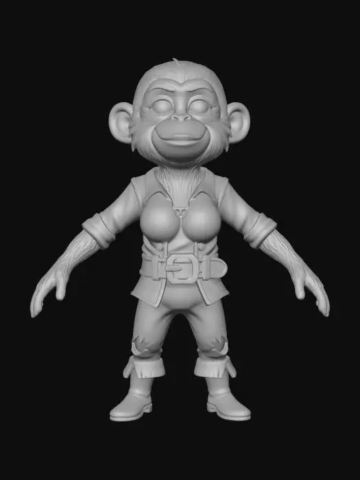 3D model for Pirate Monkey Adventurer