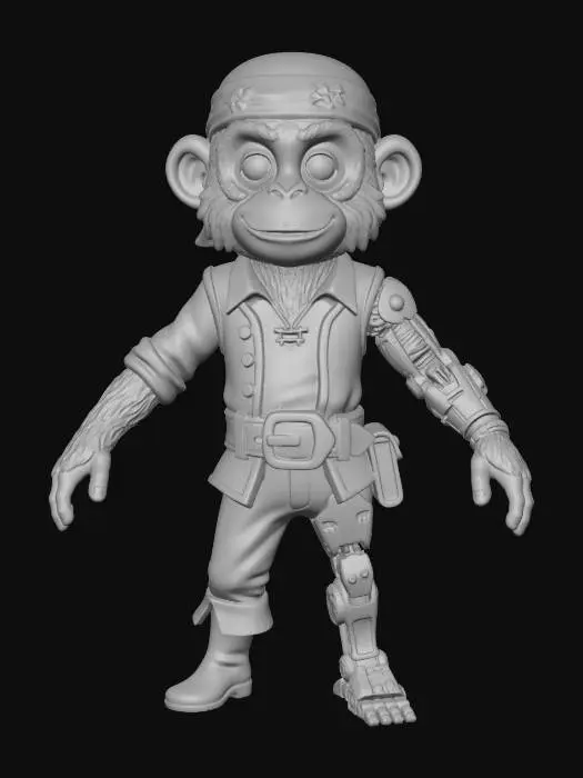 3D model for Cyber Pirate Chimpanzee
