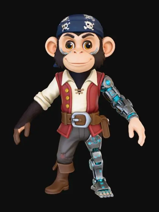 3D model for Cyber Pirate Chimpanzee