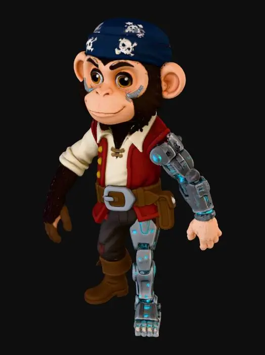 3D model for Cyber Pirate Chimpanzee