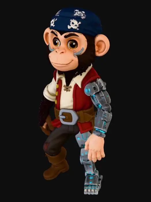3D model for Cyber Pirate Chimpanzee