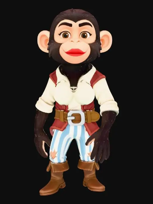 3D model for Pirate Monkey Adventurer