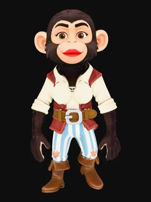3D model for Pirate Monkey Adventurer