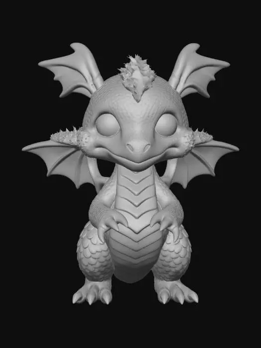 3D model for lumped and limped weird looking scale-layered puffed lit happy being