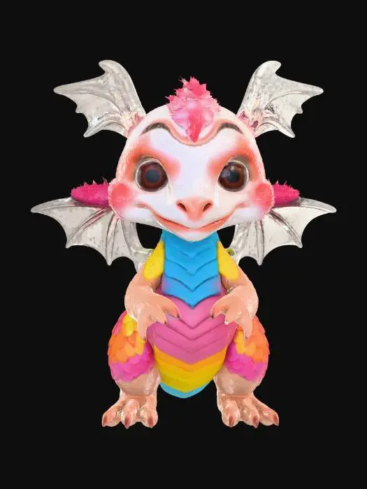 3D model for lumped and limped weird looking scale-layered puffed lit happy being