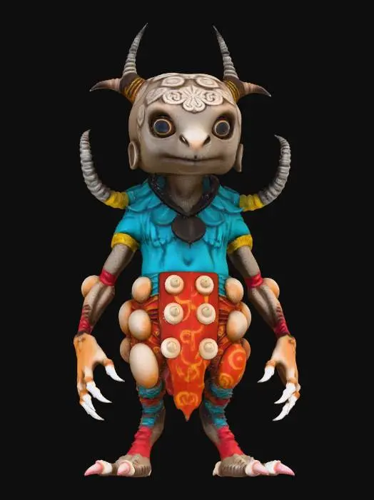 3D model for egg shelled animal pieces all over and worn in egg shell clothing megalithic head shelled as well