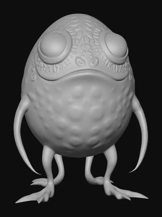 3D model for in eye-ly egg-ly aye aye monster bioluminescent-ly