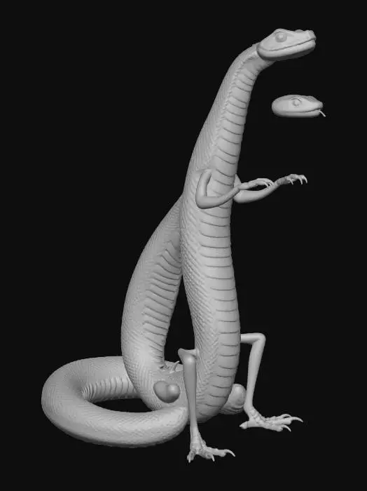 3D model for a snake-tube built creature without head or with head? unseen and very complicated and attractive
