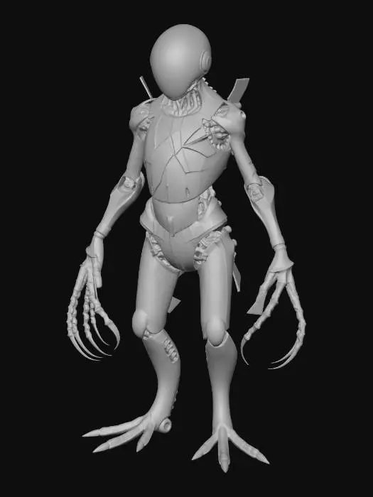 3D model for a symbiotic mirror creature with scattered pieces of mirrors all over