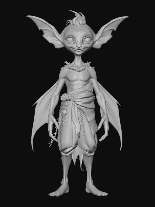 3D model for fairy elf troll gnome like creature natural mythical ancient wasted