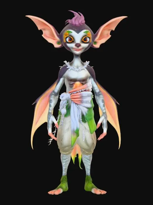 3D model for fairy elf troll gnome like creature natural mythical ancient wasted