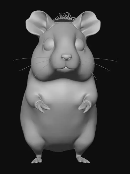 3D model for peanute shaped guinea pig like creature neo lithic