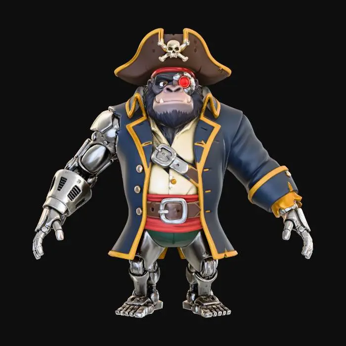 3D model for Cyber Pirate Gorilla