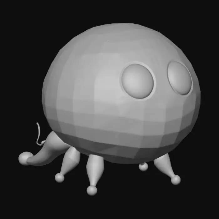 3D model for bubble creature transparant however visible, shiny and glowy