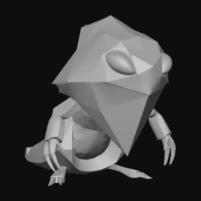 3D model for geometry shaped creature alien mixed glowy