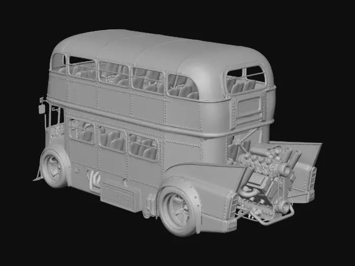 3D model for Teal Thunder Bus