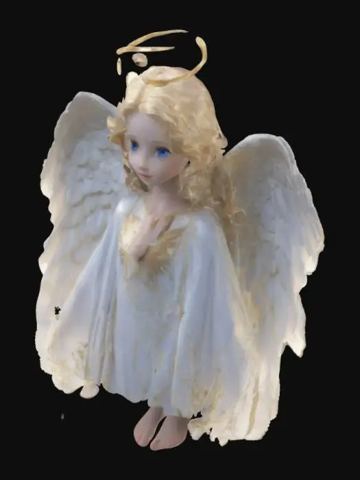 3D model for Gabriel hiện lên trẻ trung, xinh đẹp với đôi mắt xanh thấu suốt và mái tóc vàng óng ả. Áo choàng trắng tinh khôi cùng đôi cánh trắng muốt tạo nên vẻ đẹp thanh khiết. Hào quang rực rỡ bao quanh, tôn lên vẻ thánh thiện. Nụ cười hiền hòa, ánh mắt dịu dàng mang đến sự bình an. Thiên thần của thông điệp và hy vọng.