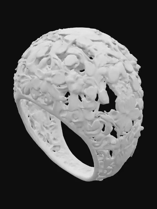 3D model for Floral Gold Ring