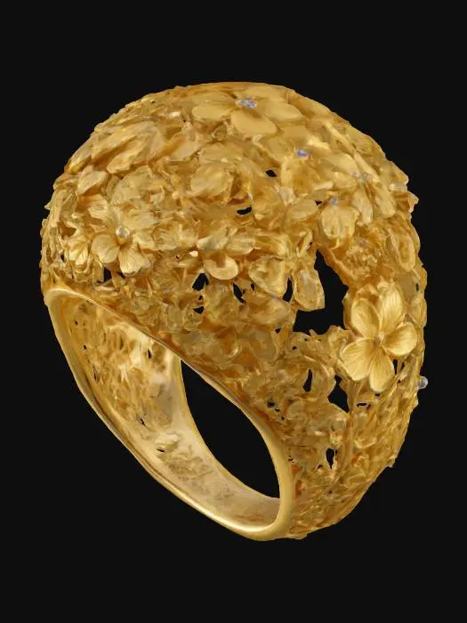 3D model for Floral Gold Ring