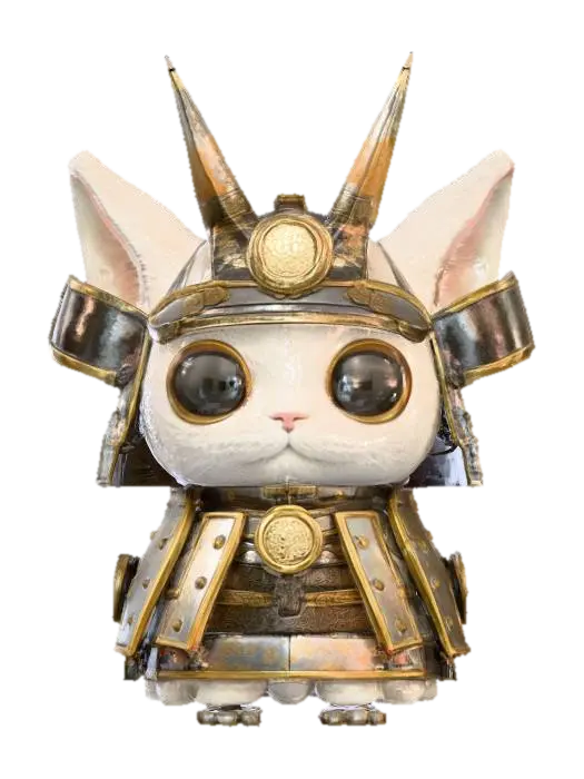 Samurai Cat Warrior, #PBR# - Doll 的 AI 生成 3D 模型