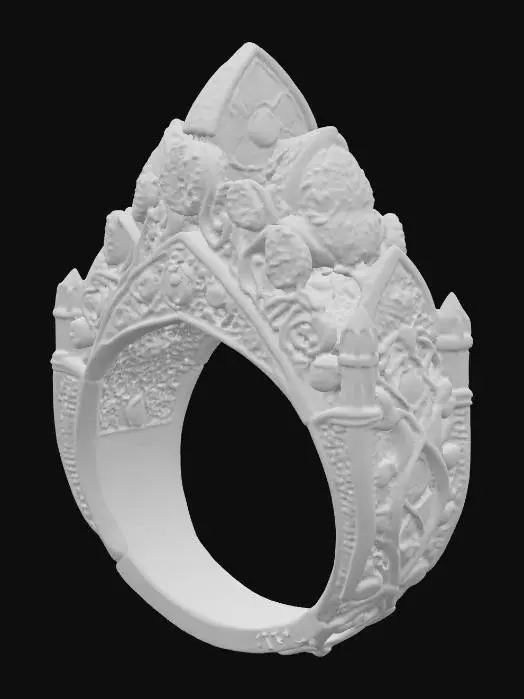 3D model for Cathedral Ring, #PBR#