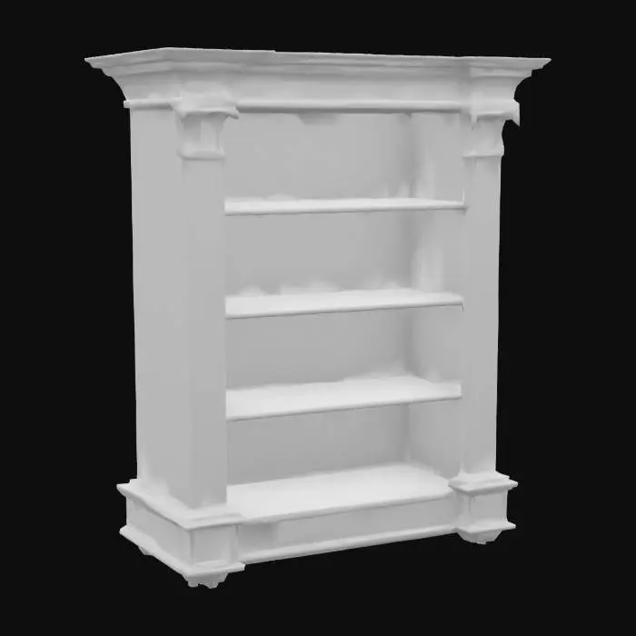 3D model for Ornate Marble Bookshelf (Empty)