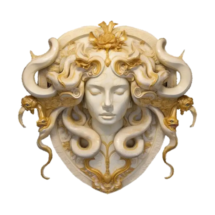 Wrath of the Medusa #emblem# від Aiko — створено за допомогою генератора 3D Meshy AI, безкоштовне завантаження FBX OBJ GLB STL